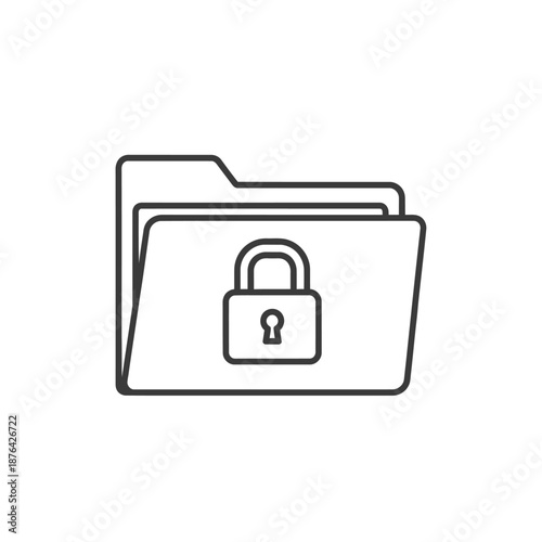 Secure Data Folder Lock Icon for Digital Privacy and File Security