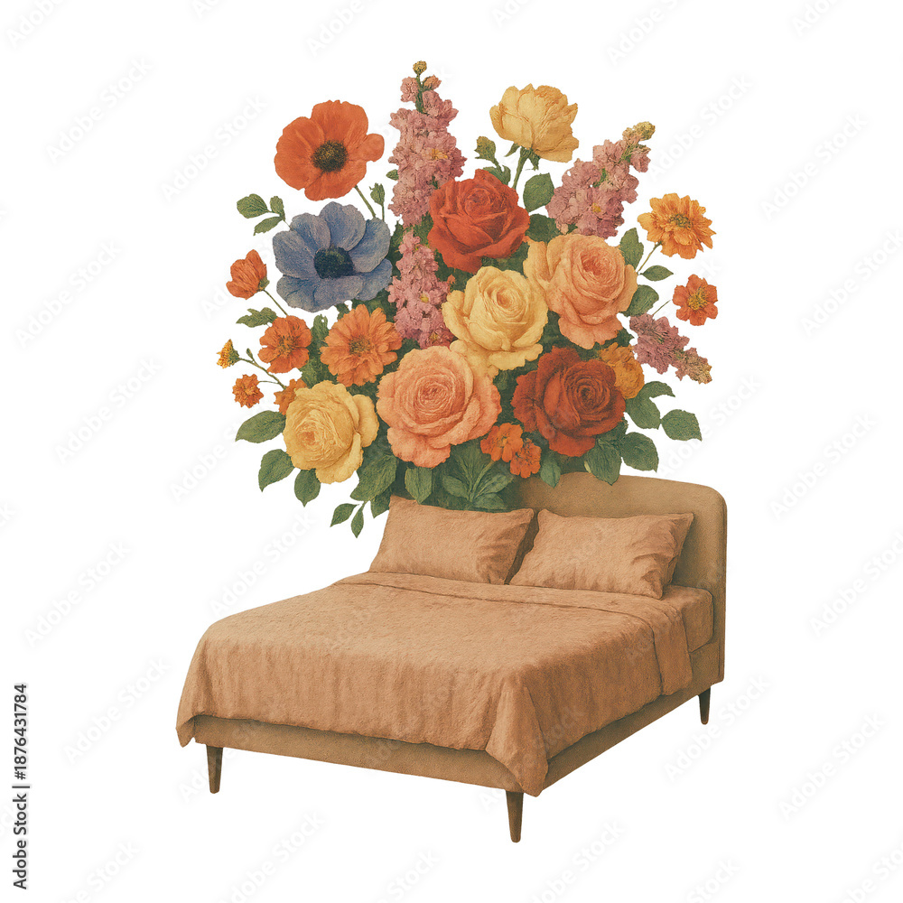 Fototapeta premium PNG Floral bed with vibrant blooms