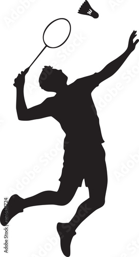 Fencer lunging forward with foil sword silhouette isolated on white background minimalist fencing sports and combat action illustration