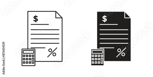 Accounting icons. Vector linear icon isolated on white background.