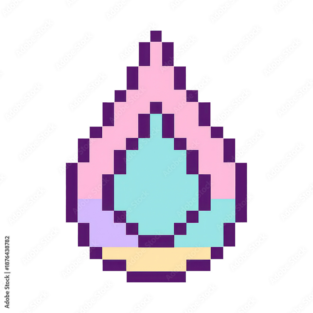 Obraz premium PNG Colorful pixel art droplet