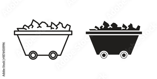 Coal icons. Vector linear icon isolated on white background.