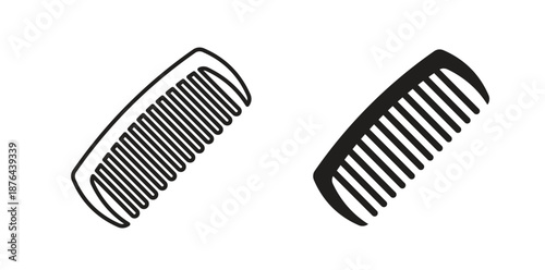 Comb icons. Vector linear icon isolated on white background.