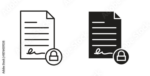 Confidentiality agreement icons. Vector linear icon isolated on white background.