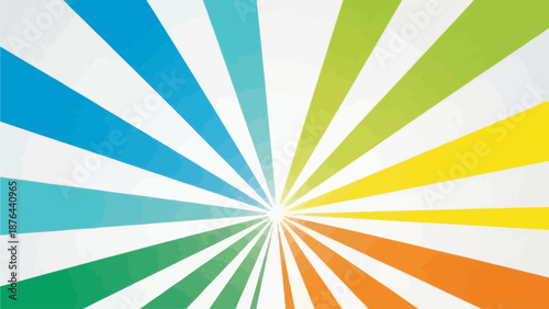 Colorful abstract radial burst background illustration representing creativity, energy, and positive motion. The image features dynamic rays expanding from a central point, symbolizing inspiration, in