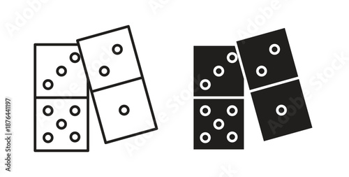 Domino icons. Vector linear icon isolated on white background.