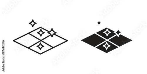 Easy clean floor surface icons. Vector linear icon isolated on white background.