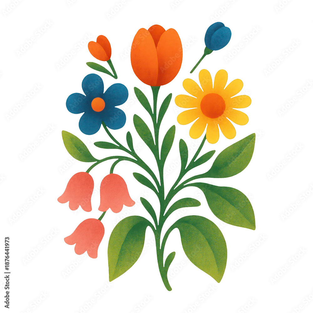 Fototapeta premium PNG Colorful floral illustration design