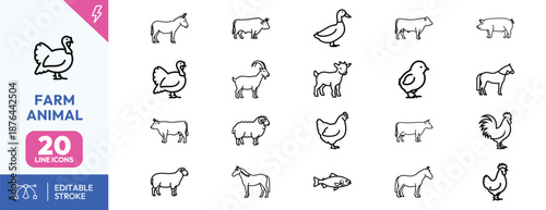 Farm Animal Silhouettes Collection