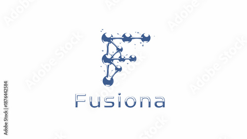 Fusional Logo Design with Molecular Structure.