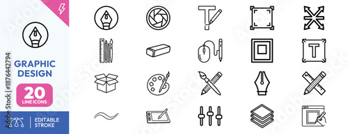 Graphic design tools and artistic icons