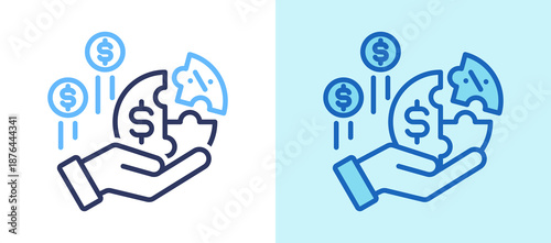 Dividend whiteblue icon