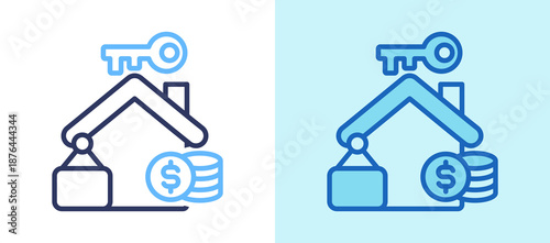 House Rental whiteblue icon