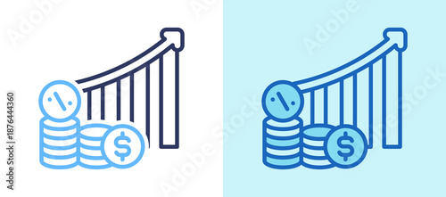 Interest Rate whiteblue icon
