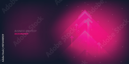 Business growth arrow up digital on gradient dark background. Investment graph technology circuit to success. financial data technology strategy.market chart profit money