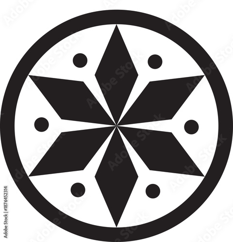 6 diamond shape with circle icon