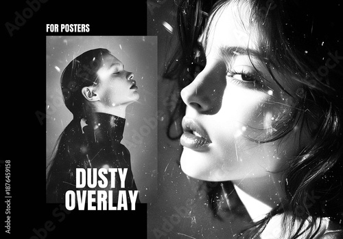 Dusty Leaks Overlay Poster Photo Effect Mockup