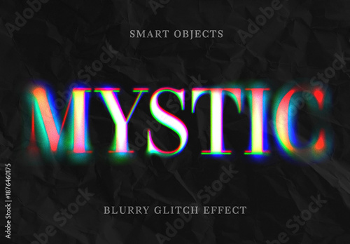 Glitch Blur Text Effect Mockup