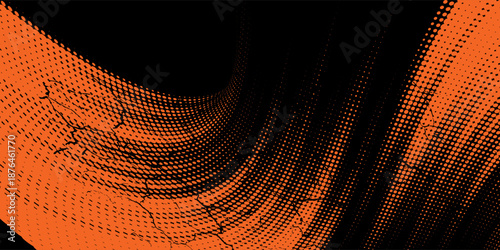orange black brush wrap car sticker pattern abstract banner sporty lines black orange color combination grunge brush pattern design, Eps 10.