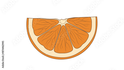 An eye-catching illustration of a juicy orange slice, depicting its refreshing citrus pulp and inherent natural goodness, perfect for healthy eating visuals