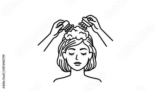 Modern hair washing linear icon editable stroke vector for hair care infographic and UI