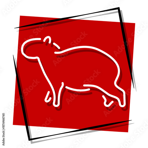 capibara icon isolated on white background, vector illustration.