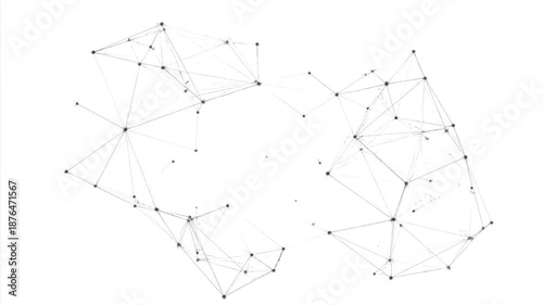 Complex Network Structure with Interconnected Nodes and Lines.