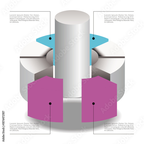 Creative 3D Cylinder Diagram Infographic
