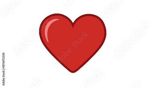 Bold red heart shape on white background flat vector illustration Free Download Bold red heart shape on white background flat vector illustration - GFXLoad