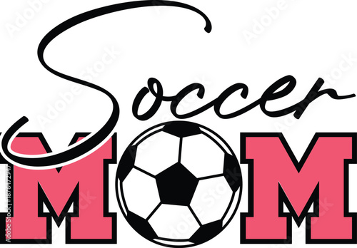 soccer mom with football soccer ball eps vector 