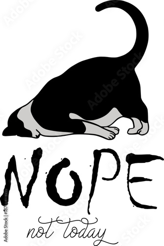 Nope Not Today Svg, Funny Cat Svg,  Antisocial Quote Svg