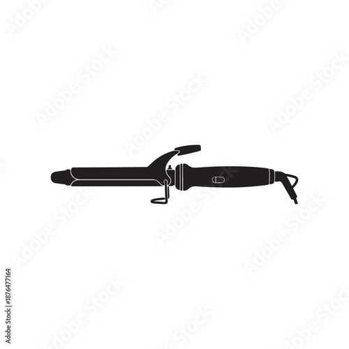 Curling iron silhouette vector flat illustration design