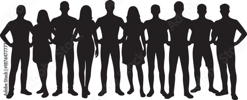 vector illustration. Silhouettes of overweight people. Big set of married couples.