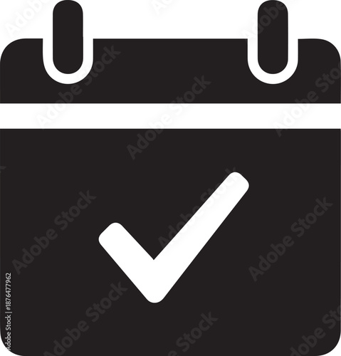 Calendar with checkmark icon representing a confirmed date or completed task