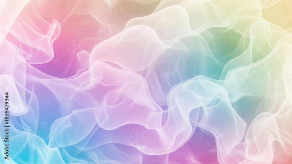 Fototapeta premium Vibrant rainbow colored smoke waves background texture