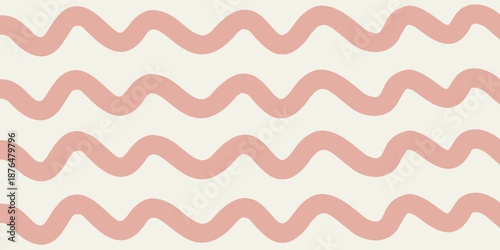 Baby wavy seamless pattern with soft blush curves