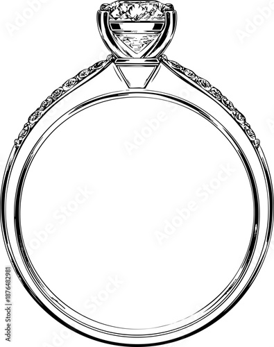 Elegant engagement ring featuring a stunning diamond centerpiece and accents.