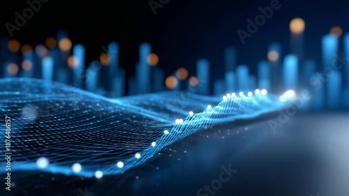 Data Stream Dynamics: An abstract representation of data flowing through a digital landscape, evoking a sense of innovation and technological advancement.