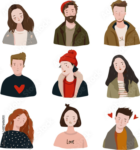 Create a kinds of deferent happy valentines day man and women others elements vector art with white background.