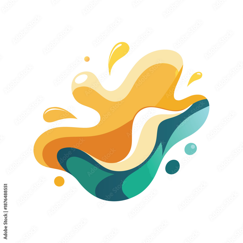 Obraz premium Abstract Liquid Splash Design on White Background – Modern Fluid Paint Effect