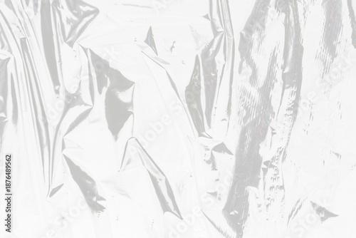 Принти на полотні isolated image of wrinkled transparent cellophane film on a clean white backgrou