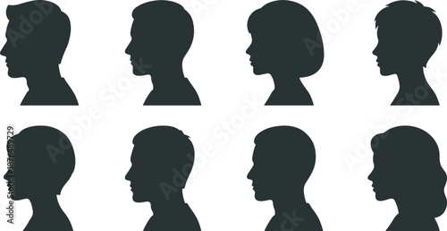Large Collection of Diverse People Silhouettes Including Professionals Disabled Elderly Children and Service Workers Isolated on White Background for Inclusive Community and Social Representation