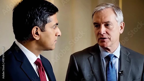 Two Businessmen Engaging in Conversation.