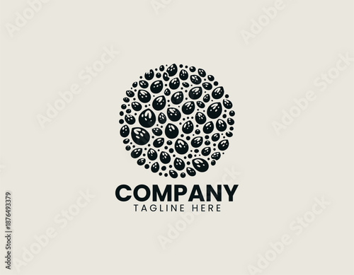 chia seed black vector logo illustration