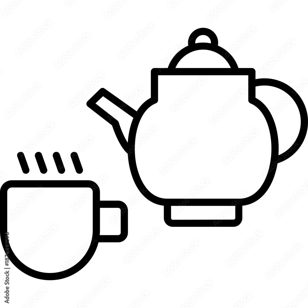 Obraz premium Tea Set Icon