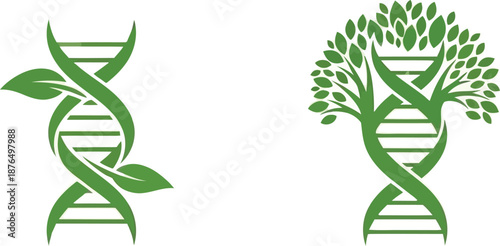 genetic engineering and nature concepts combined in silhouette on transparent background