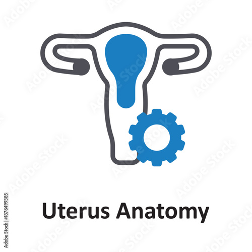 Uterus Anatomy Vector Icon which can easily modify or edit