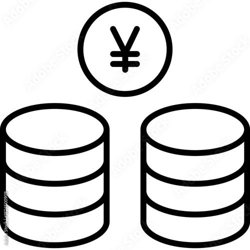 Coin Line Icon for Chinese New Year, Lucky Money Symbol Vector