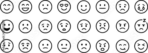 Vector emoji set. facial expressions. different expressions.