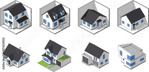 house, homes, building, architecture, isometric, property, realestate, residentia model, concept